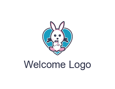 rabbit inside a heart logo
