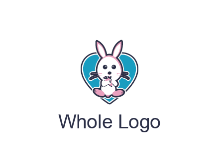 rabbit inside a heart logo
