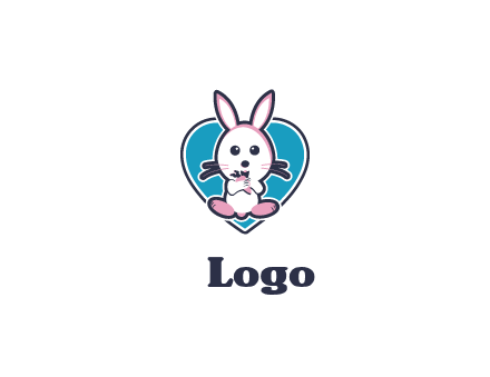 rabbit inside a heart logo