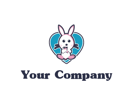rabbit inside a heart logo