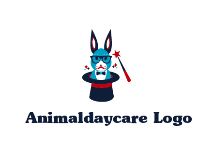 rabbit inside a hat with a magician's wand