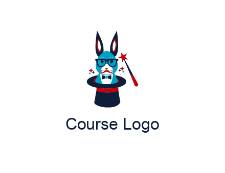 rabbit inside a hat with a magician's wand