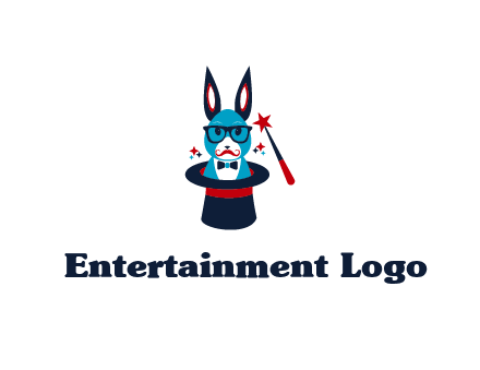 rabbit inside a hat with a magician's wand