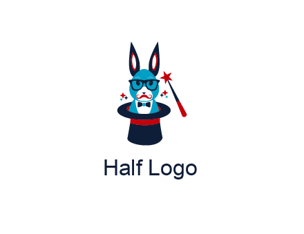 rabbit inside a hat with a magician's wand