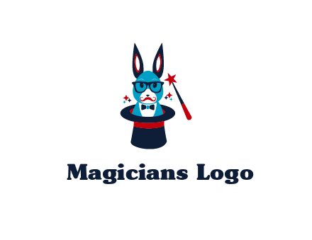 rabbit inside a hat with a magician's wand