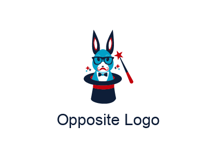 rabbit inside a hat with a magician's wand