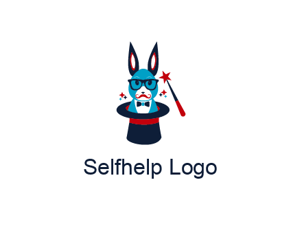 rabbit inside a hat with a magician's wand
