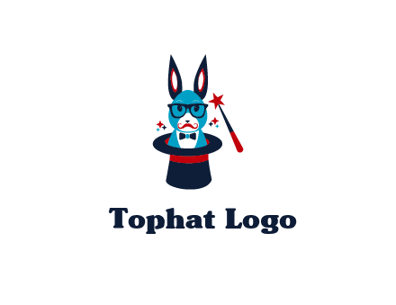 rabbit inside a hat with a magician's wand