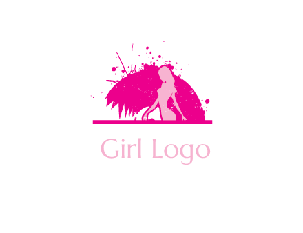 girl and music disc graphic