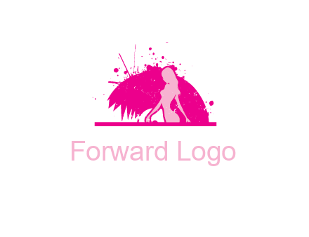 girl and music disc graphic