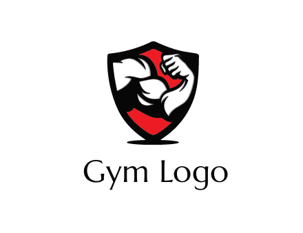 bicep of a bodybuilder in a fitness logo