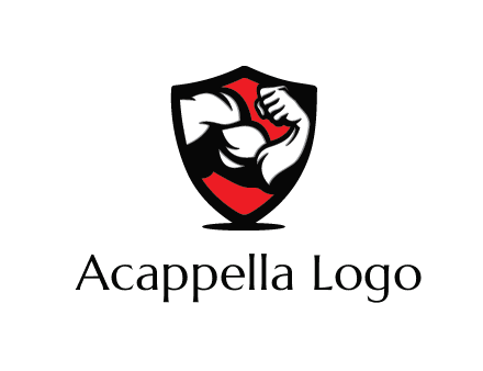 bicep of a bodybuilder in a fitness logo
