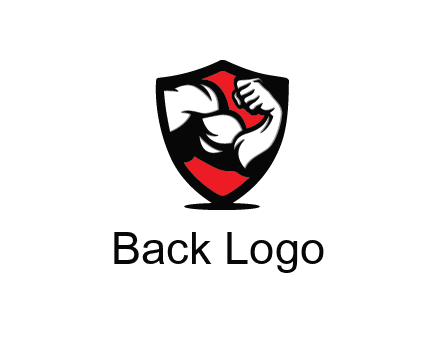 bicep of a bodybuilder in a fitness logo