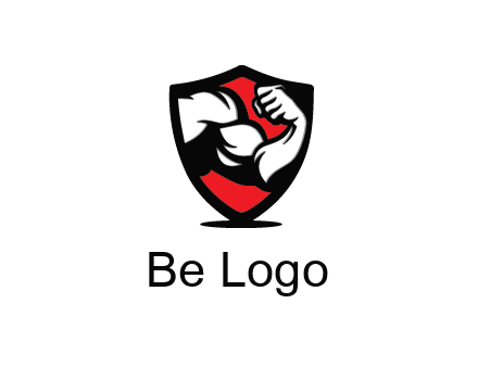 bicep of a bodybuilder in a fitness logo