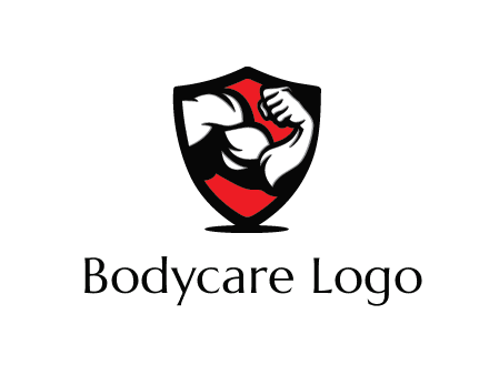 bicep of a bodybuilder in a fitness logo