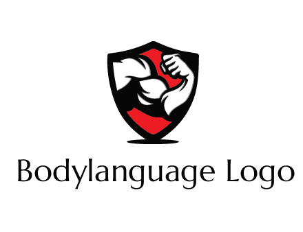 bicep of a bodybuilder in a fitness logo
