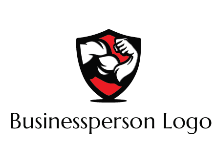 bicep of a bodybuilder in a fitness logo