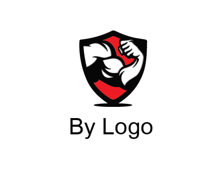 bicep of a bodybuilder in a fitness logo