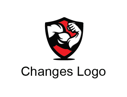 bicep of a bodybuilder in a fitness logo