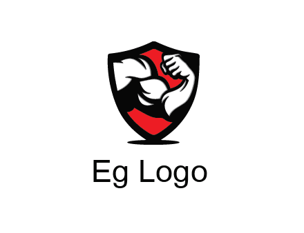 bicep of a bodybuilder in a fitness logo