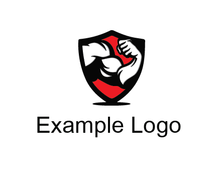 bicep of a bodybuilder in a fitness logo