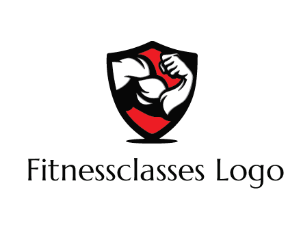 bicep of a bodybuilder in a fitness logo