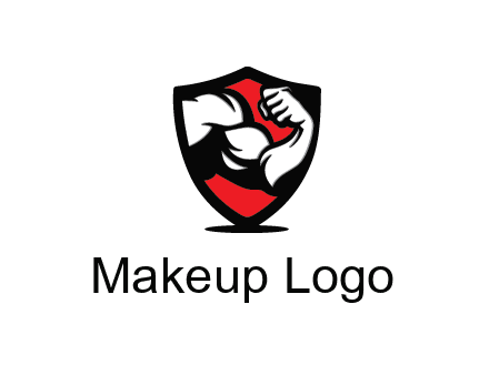 bicep of a bodybuilder in a fitness logo