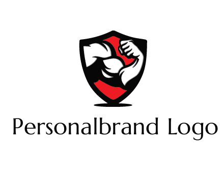bicep of a bodybuilder in a fitness logo