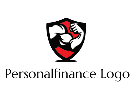 bicep of a bodybuilder in a fitness logo