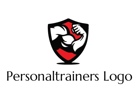 bicep of a bodybuilder in a fitness logo