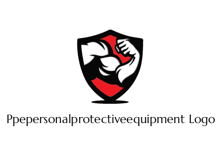 bicep of a bodybuilder in a fitness logo