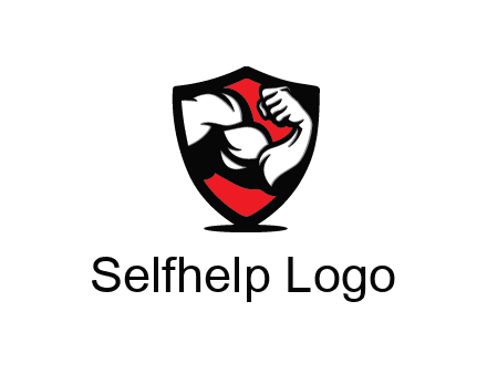 bicep of a bodybuilder in a fitness logo