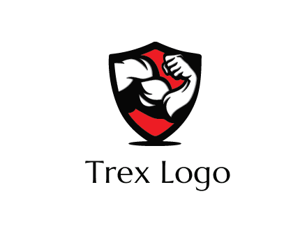 bicep of a bodybuilder in a fitness logo