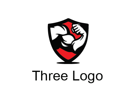 bicep of a bodybuilder in a fitness logo