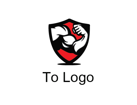 bicep of a bodybuilder in a fitness logo