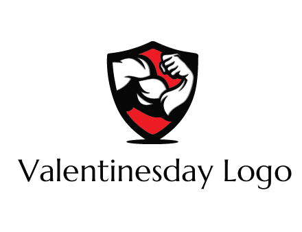 bicep of a bodybuilder in a fitness logo