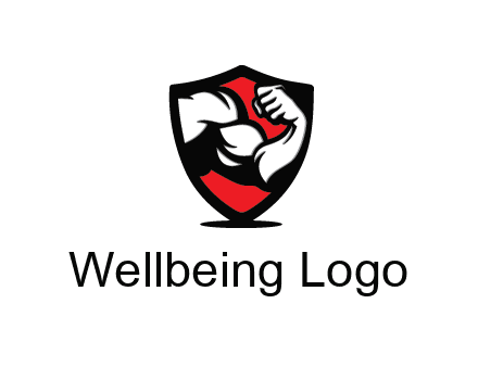 bicep of a bodybuilder in a fitness logo
