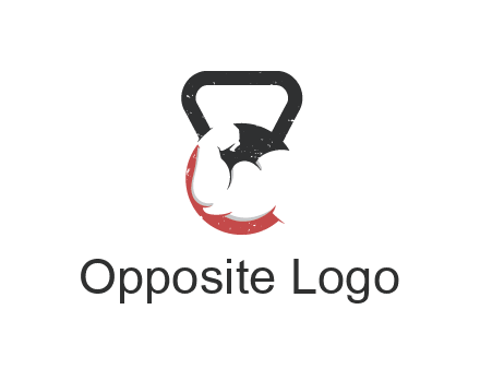 kettlebell gym shaped logo with bodybuilder arm