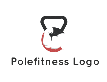 kettlebell gym shaped logo with bodybuilder arm