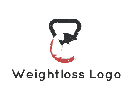 kettlebell gym shaped logo with bodybuilder arm