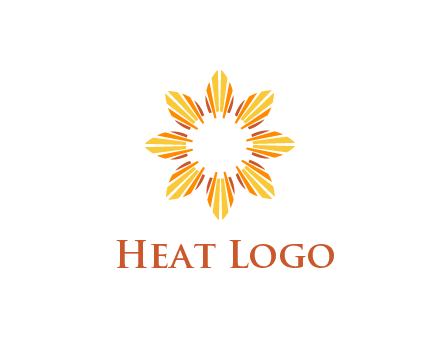 flower pattern or shining sun engineering logo