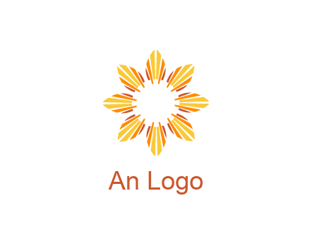 flower pattern or shining sun engineering logo