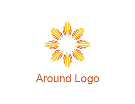 flower pattern or shining sun engineering logo