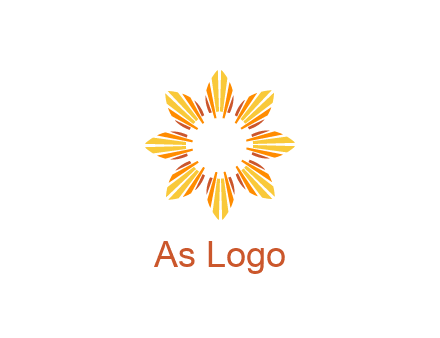 flower pattern or shining sun engineering logo