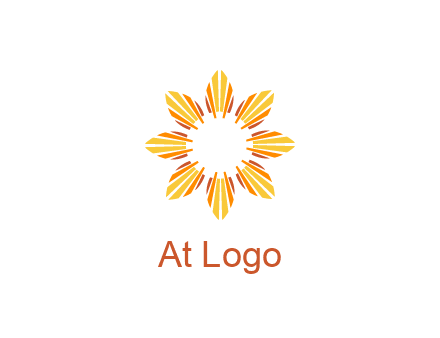 flower pattern or shining sun engineering logo