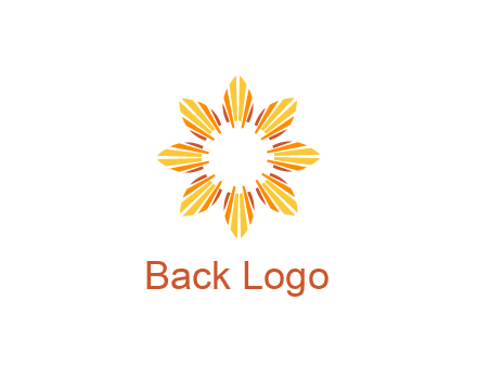 flower pattern or shining sun engineering logo