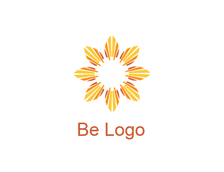 flower pattern or shining sun engineering logo