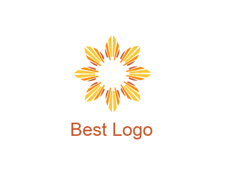 flower pattern or shining sun engineering logo