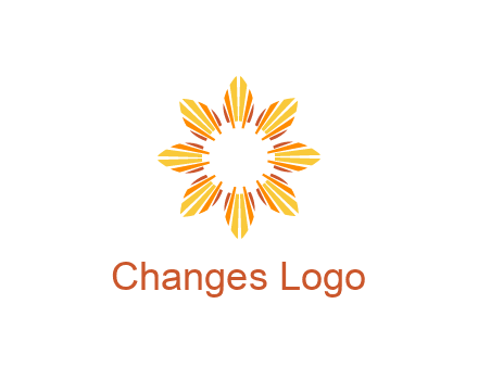 flower pattern or shining sun engineering logo