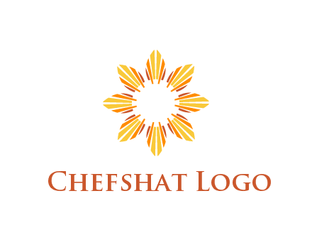 flower pattern or shining sun engineering logo